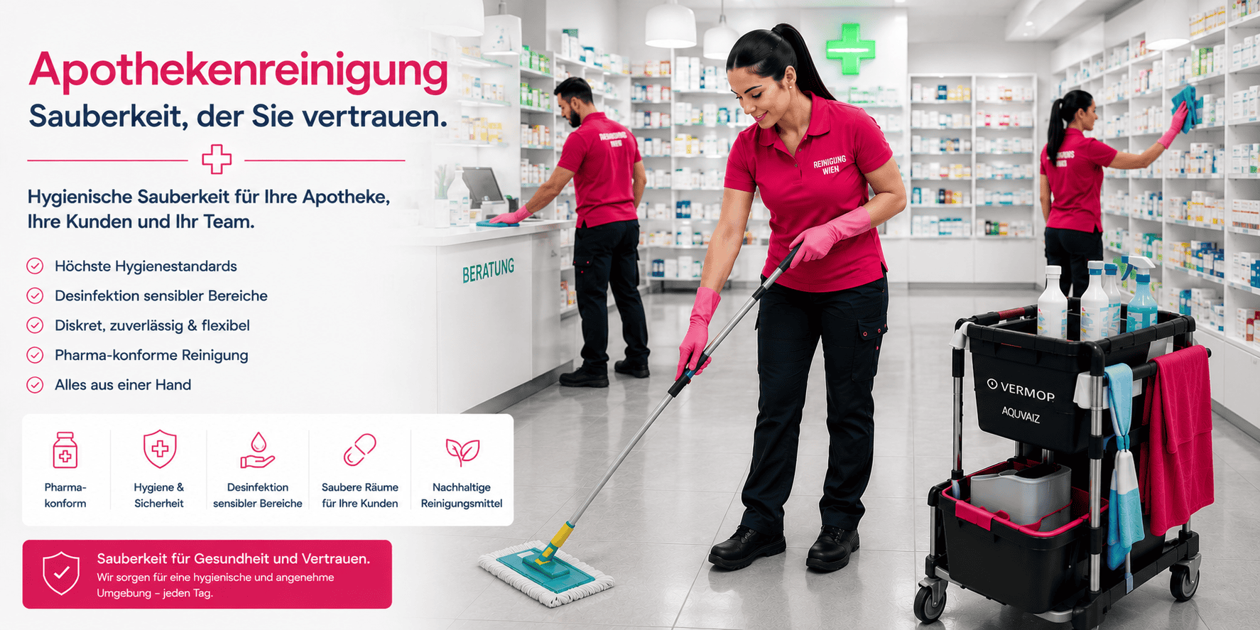 Apothekenreinigung Österreich — intensive Apothekenreinigung von Bling Bling Premium Reinigung für Wien, Graz, Linz, Salzburg