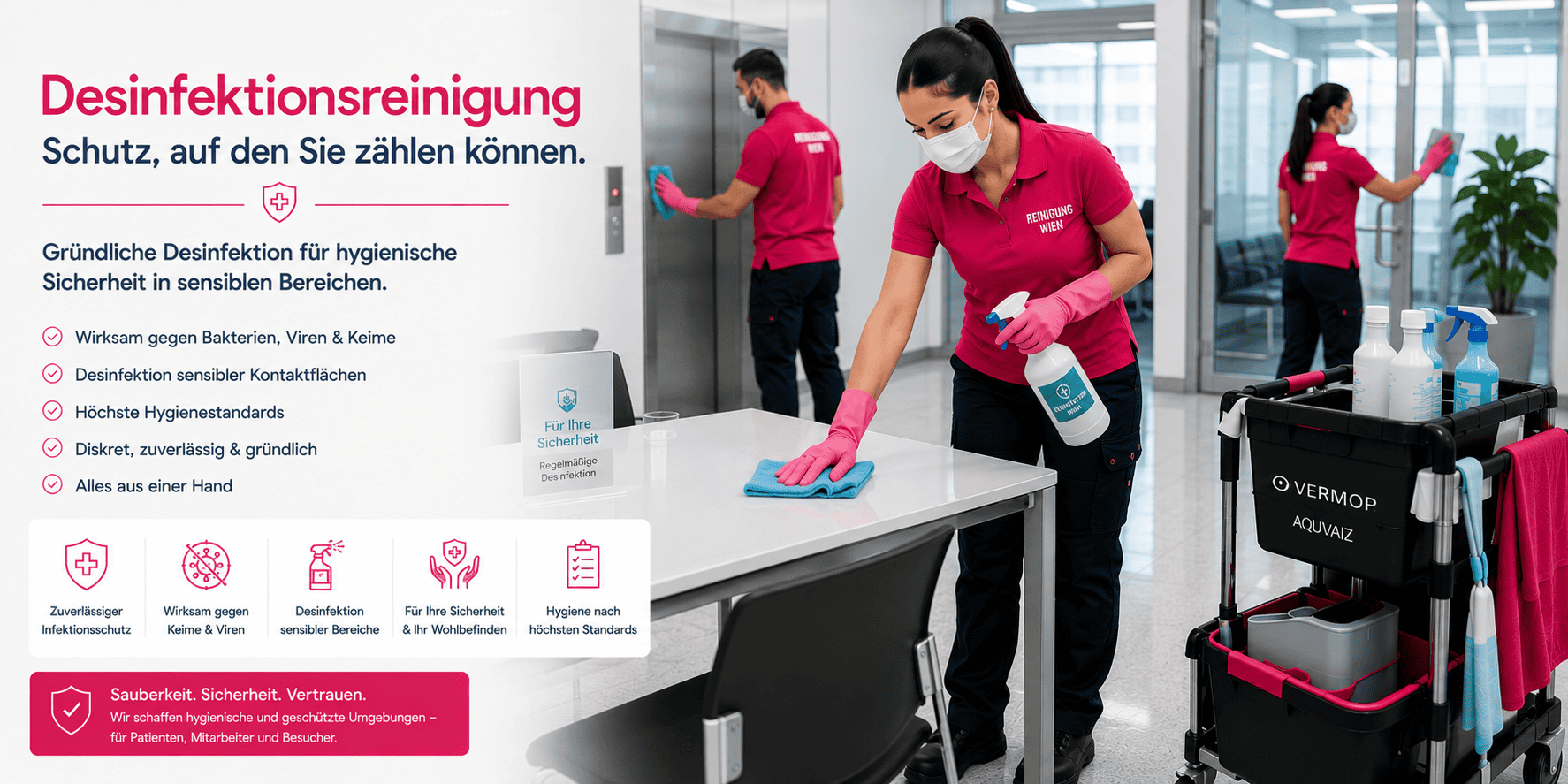 Desinfektionsreinigung Österreich — intensive Desinfektionsreinigung von Bling Bling Premium Reinigung für Wien, Graz, Linz, Salzburg