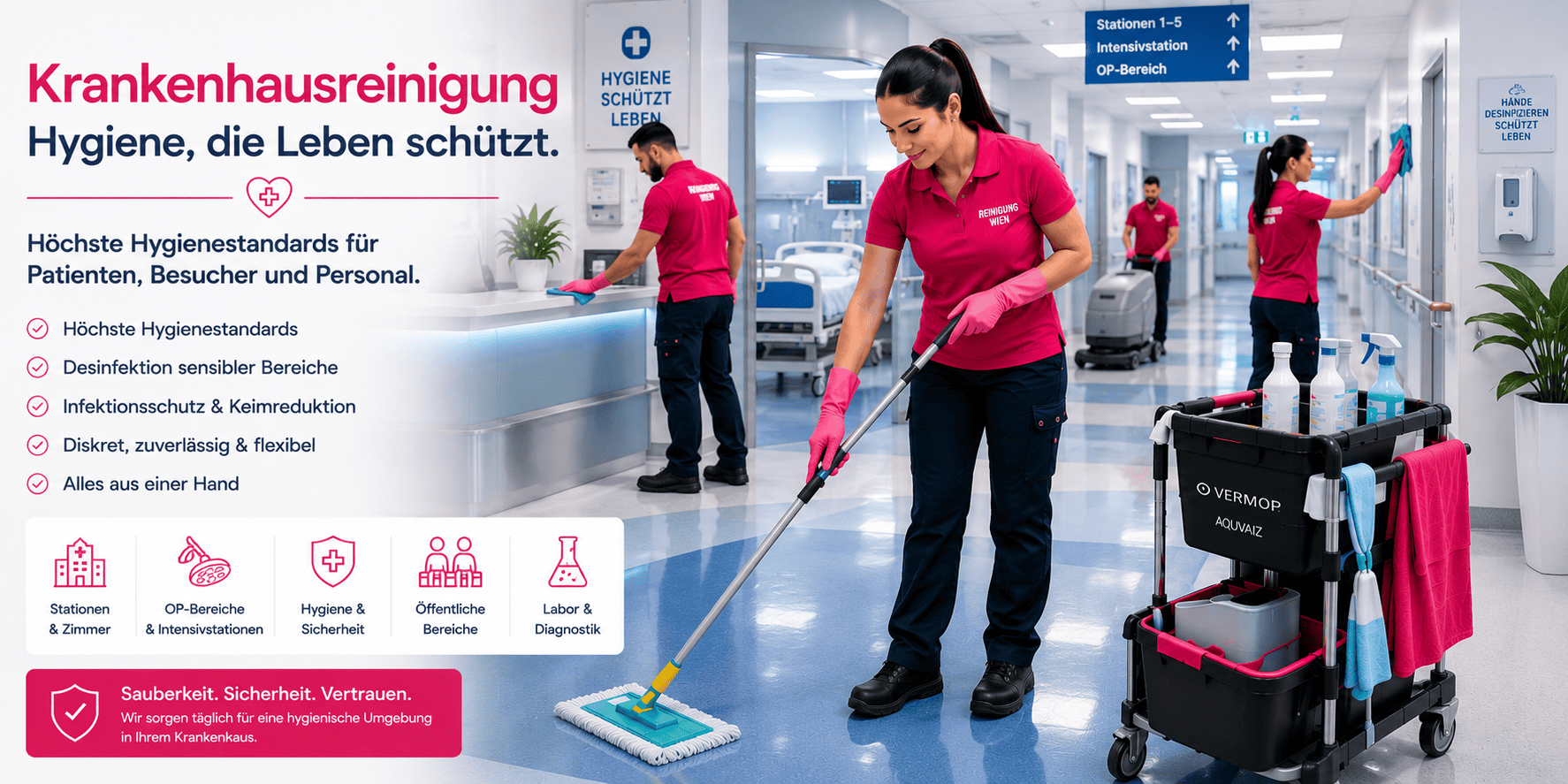 Krankenhausreinigung Österreich — intensive Krankenhausreinigung von Bling Bling Premium Reinigung für Wien, Graz, Linz, Salzburg