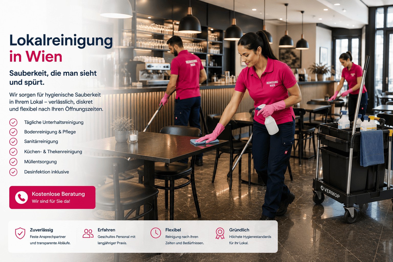 Lokalreinigung Klosterneuburg — Reinigung für Bar, Imbiss, Café, Bäckerei und Eisgeschäft von Bling Bling Premium Reinigung