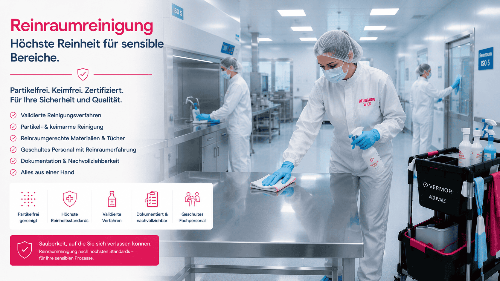 Reinraumreinigung Wien — ISO 14644, VDI 2083 und GMP-konform von Bling Bling Premium Reinigung