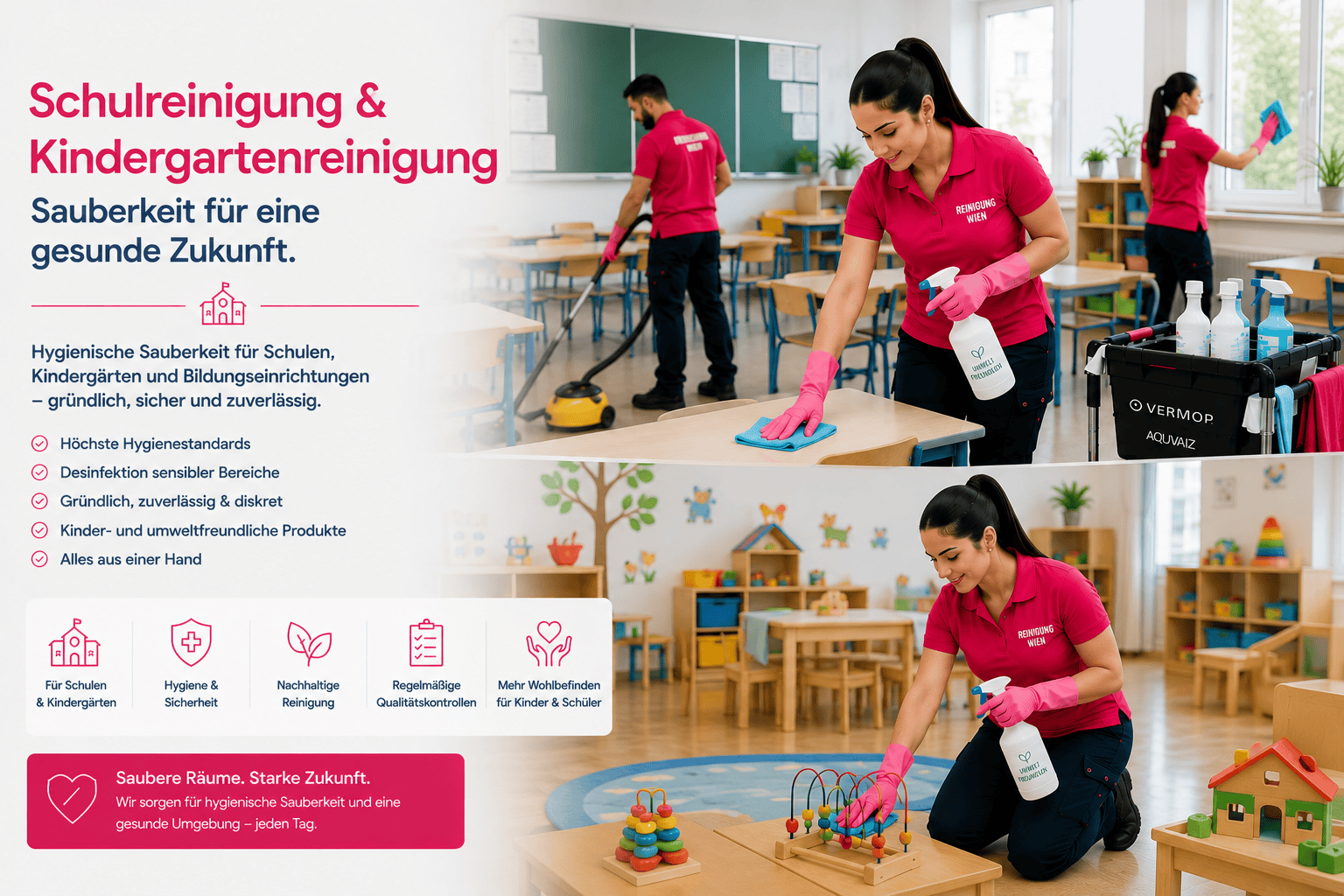 Schulreinigung & Kindergartenreinigung Österreich — intensive Schulreinigung & Kindergartenreinigung von Bling Bling Premium Reinigung für Wien, Graz, Linz, Salzburg